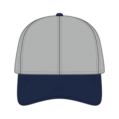 OTTO 69-359 4 Panel Ponytail Cap - Nvy/Gry - Nvy/Gry / 6 1/2’’ - 7 5/8’’