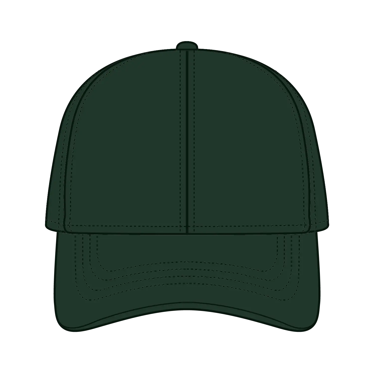 OTTO 69-381 4 Panel Ponytail Cap - Dk. Green - Dk. Green / 6 1/2’’ - 7 5/8’’