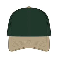 OTTO 69-382 4 Panel Ponytail Cap - Kha/Dk.Grn - Kha/Dk.Grn / 6 1/2’’ - 7 5/8’’