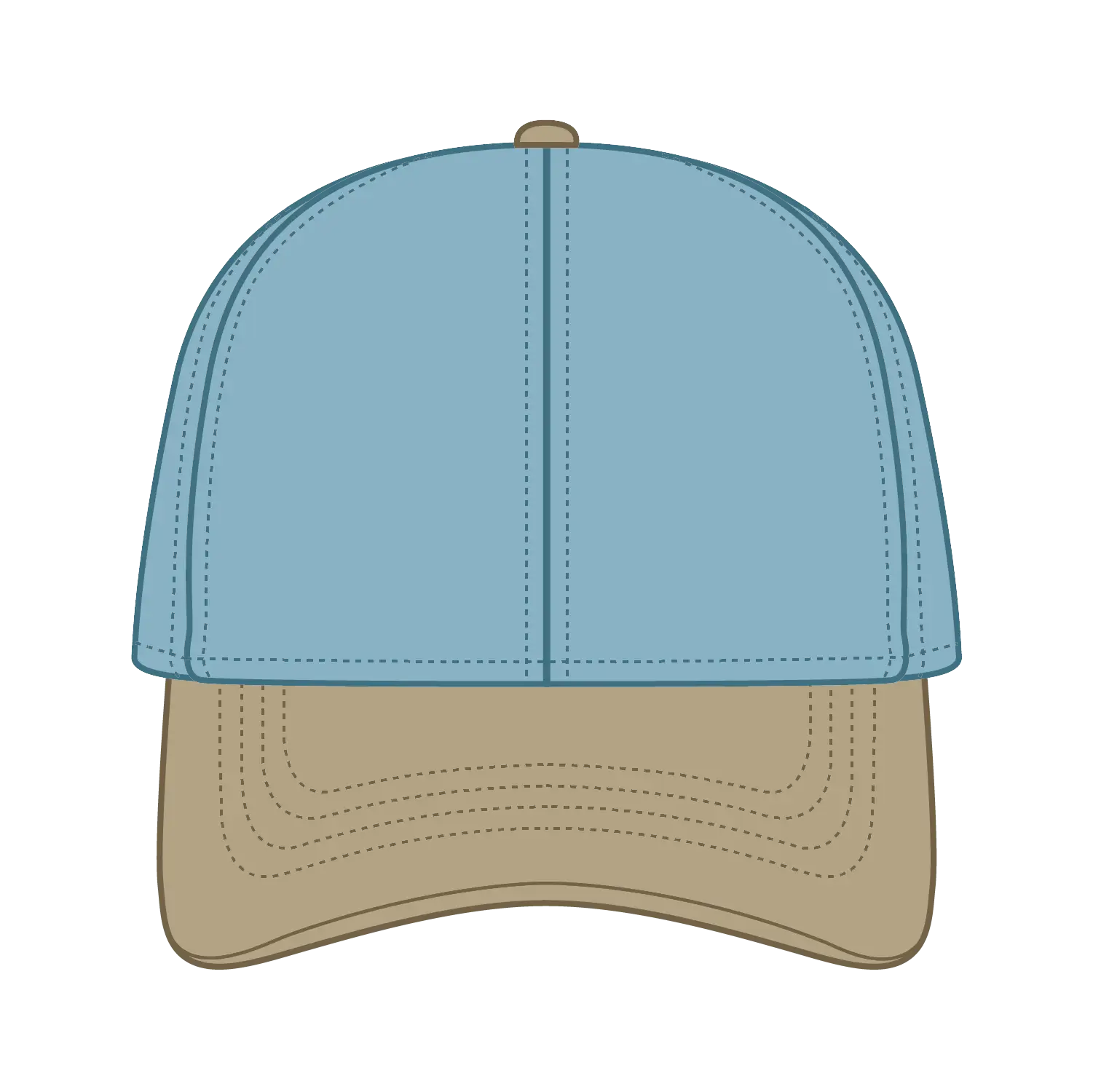 OTTO 69-382 4 Panel Ponytail Cap - Kha/Sk.Blu - Kha/Sk.Blu / 6 1/2’’ - 7 5/8’’