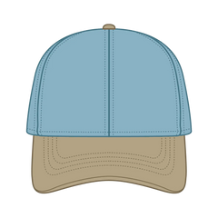 OTTO 69-382 4 Panel Ponytail Cap - Kha/Sk.Blu - Kha/Sk.Blu / 6 1/2’’ - 7 5/8’’
