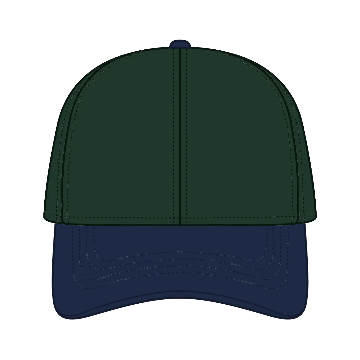 OTTO 69-382 4 Panel Ponytail Cap - Nvy/Dk.Grn - Nvy/Dk.Grn / 6 1/2’’ - 7 5/8’’