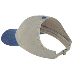 OTTO 69-382 4 Panel Ponytail Cap - Nvy/Kha - Nvy/Kha / 6 1/2’’ - 7 5/8’’