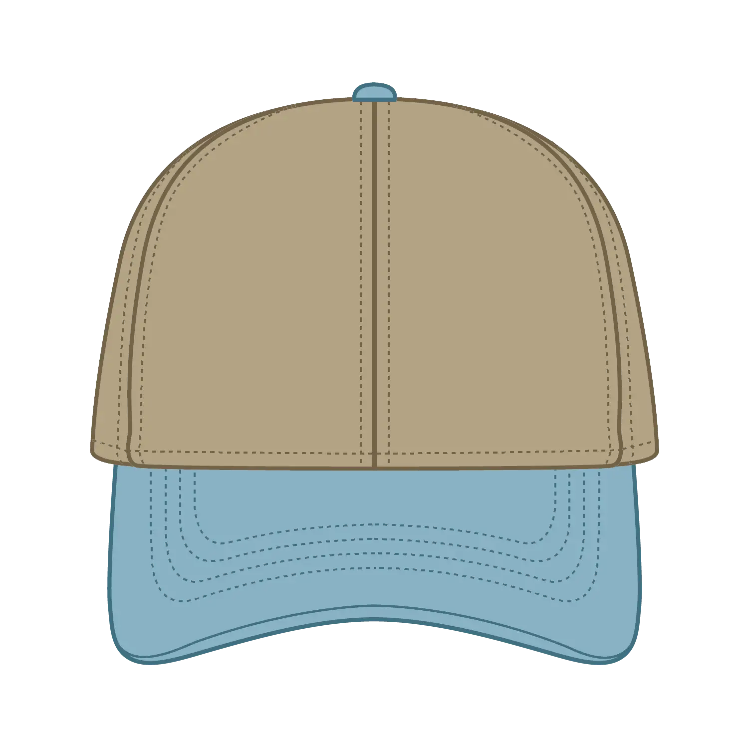 OTTO 69-382 4 Panel Ponytail Cap - Sk.Blu/Kha - Sk.Blu/Kha / 6 1/2’’ - 7 5/8’’
