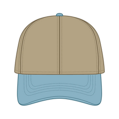 OTTO 69-382 4 Panel Ponytail Cap - Sk.Blu/Kha - Sk.Blu/Kha / 6 1/2’’ - 7 5/8’’