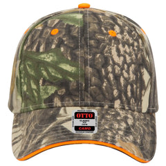 OTTO 71-841 Camouflage 6 Panel Low Profile Baseball Cap - Kha/Blk/Dk.Grn/N.Org - Kha/Blk/Dk.Grn/N.Org / 6 1/2’’ - 7