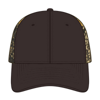 OTTO 78-1130 Camouflage 6 Panel Low Profile Baseball Cap - Dk.Brn/Kha/Blk/Dk.Grn - Dk.Brn/Kha/Blk/Dk.Grn / 6 1/2’’ - 7