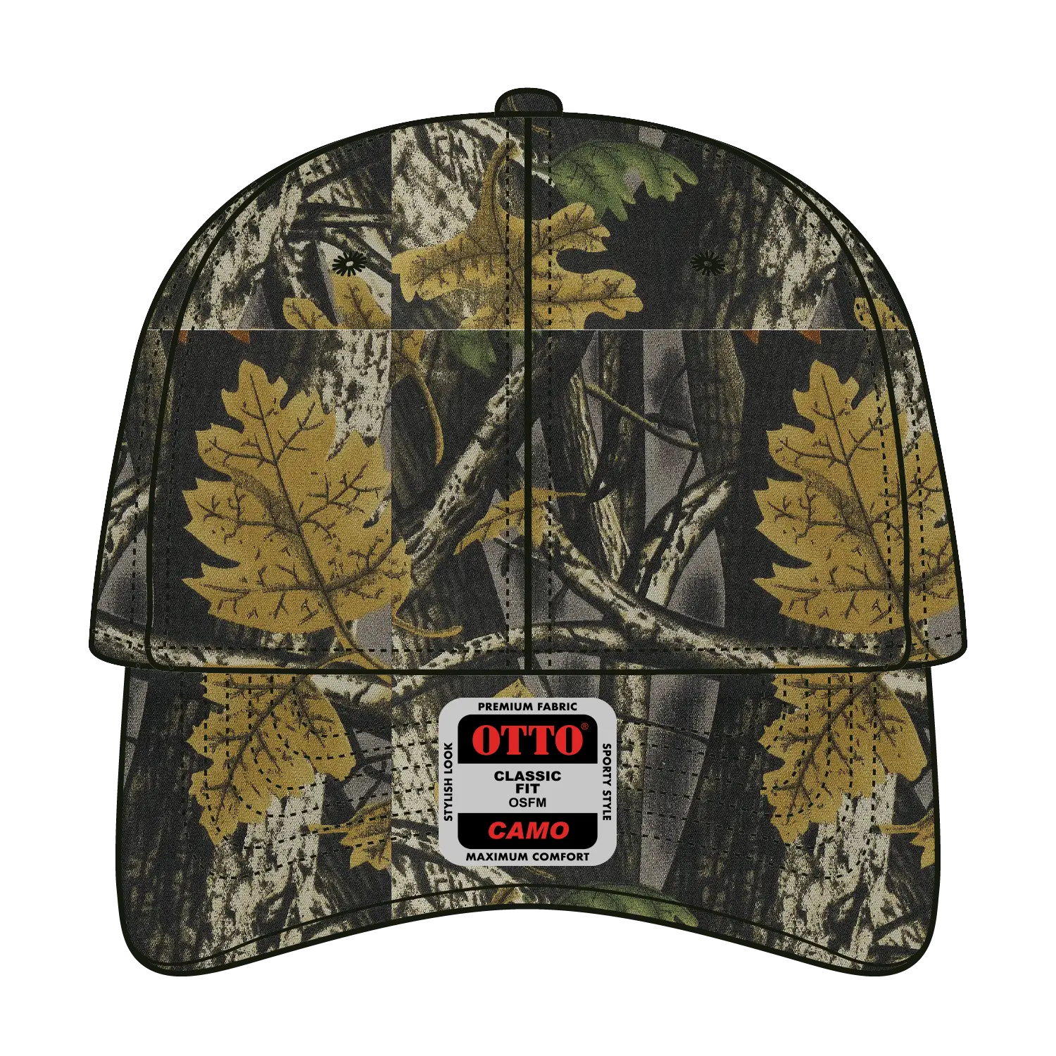 OTTO 78-353 Camouflage 6 Panel Low Profile Baseball Cap - Blk/Dk.Kha/Ch.Gry - Blk/Dk.Kha/Ch.Gry / 6 1/2’’ - 7 5/8’’