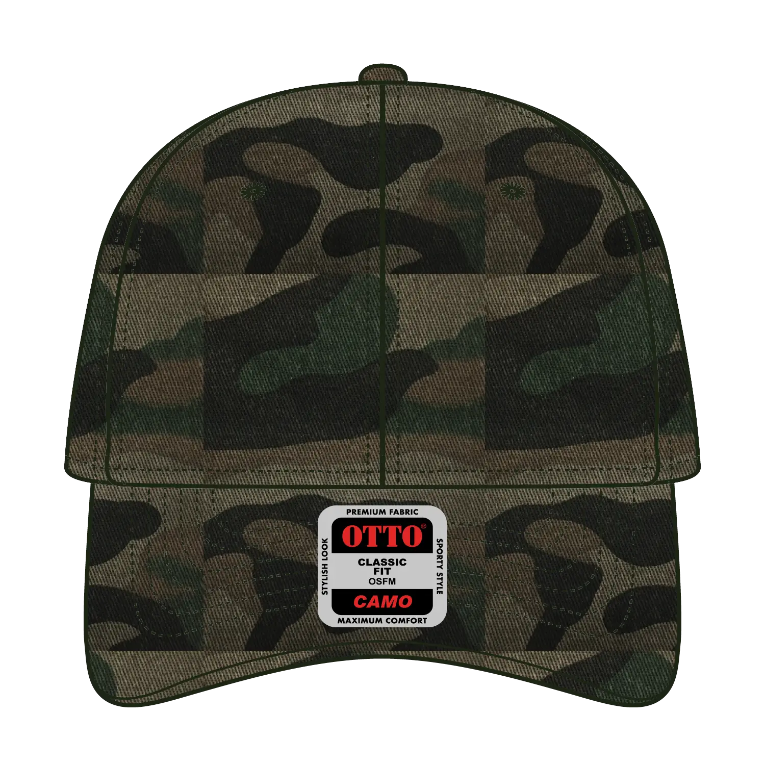 OTTO 78-353 Camouflage 6 Panel Low Profile Baseball Cap - Camo 004 - Camo 004 / 6 1/2’’ - 7 5/8’’