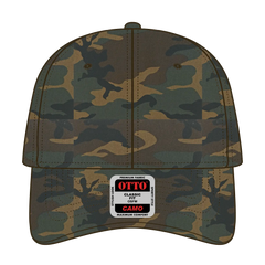 OTTO 78-353 Camouflage 6 Panel Low Profile Baseball Cap - Dk.Grn/Brn - Dk.Grn/Brn / 6 1/2’’ - 7 5/8’’