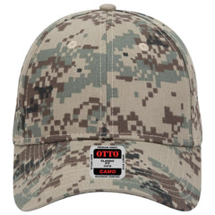 OTTO 78-353 Camouflage 6 Panel Low Profile Baseball Cap - Kha/Brn/Blk - Kha/Brn/Blk / 6 1/2’’ - 7 5/8’’