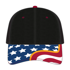 OTTO 80-1327 6 Panel Low Profile Baseball Cap - Black - Black / 6 1/2’’ - 7 5/8’’