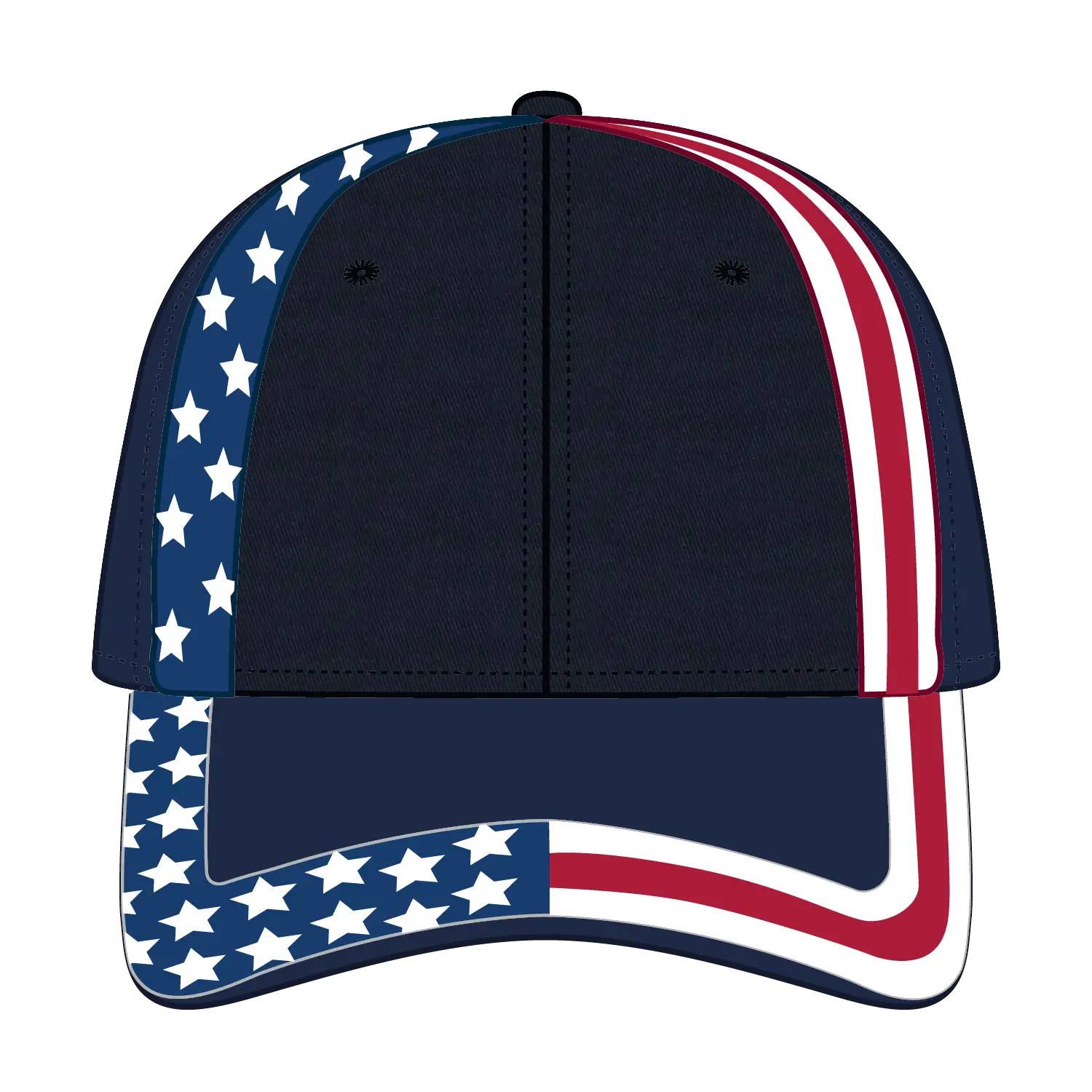 OTTO 80-1327 6 Panel Low Profile Baseball Cap - Deep Navy - Deep Navy / 6 1/2’’ - 7 5/8’’