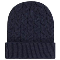 Otto 82-1 12’’ Cable Knit Beanie w/ Rib Knit Cuff - Navy - Navy / 6 1/2’’ - 7 5/8’’
