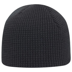 OTTO 82-1068 8’’ Waffle Rib Knit Beanie - Black - Black / 7 3/8’’ - 7 5/8’’
