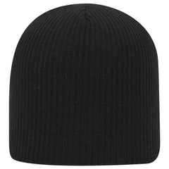 OTTO 82-1173 9 1/2’’ Premium Rib Knit Beanie - Black - Black / 6 1/2’’ - 7 5/8’’