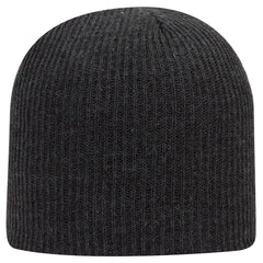 OTTO 82-1173 9 1/2’’ Premium Rib Knit Beanie - Heath. Black - Heath. Black / 6 1/2’’ - 7 5/8’’