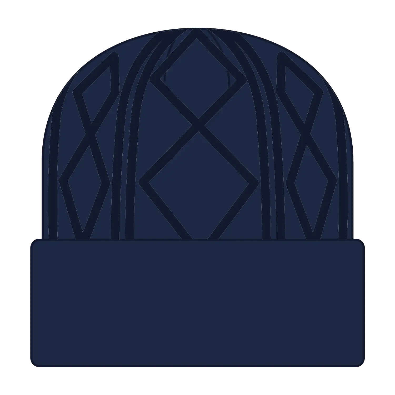 OTTO 82-1215 12’’ Cable Knit Beanie W/ Rib Knit Cuff - Navy - Navy / 6 1/2’’ - 7 5/8’’
