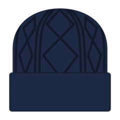 OTTO 82-1215 12’’ Cable Knit Beanie W/ Rib Knit Cuff - Navy - Navy / 6 1/2’’ - 7 5/8’’