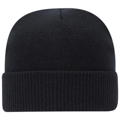OTTO 82-1238 12’’ Classic Knit Beanie W/ Rib Knit Cuff - Black - Black / 6 1/2’’ - 7 5/8’’