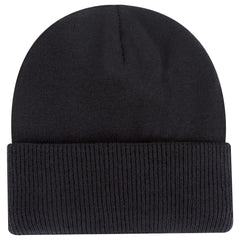 OTTO 82-1316 12’’ Classic Knit Beanie W/ Inside Fleece Lining & Rib Knit Cuff - Black - Black / 6 1/2’’ - 7 5/8’’