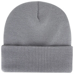 OTTO 82-1316 12’’ Classic Knit Beanie W/ Inside Fleece Lining & Rib Knit Cuff - Gray - Gray / 6 1/2’’ - 7 5/8’’