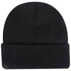 OTTO 82-1316 12’’ Classic Knit Beanie W/ Inside Fleece Lining & Rib Knit Cuff - Black - Black / 6 1/2’’ - 7 5/8’’