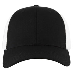 OTTO 83-1 ’OTTO Comfy Fit’ 6 Panel Low Profile Mesh Back Trucker Cap - Blk/Wht - Blk/Wht / 7 3/8’’ - 7 5/8’’