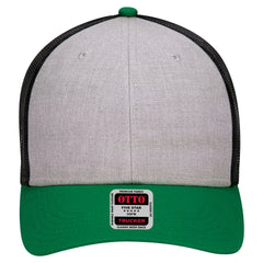 OTTO 83-1239 6 Panel Low Profile Mesh Back Trucker Cap - Kelly/HeatherGray/Black - Kelly/HeatherGray/Black / 6 1/2’’