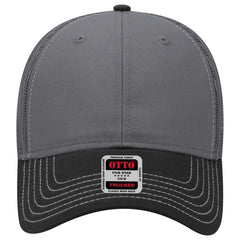 OTTO 83-1239 6 Panel Low Profile Mesh Back Trucker Cap - Blk/Ch.Gry/Ch.Gry - Blk/Ch.Gry/Ch.Gry / 6 1/2’’ - 7 5/8’’