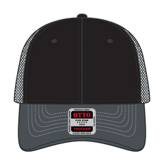 OTTO 83-1239 6 Panel Low Profile Mesh Back Trucker Cap - Ch.Gry/Blk/Ch.Gry - Ch.Gry/Blk/Ch.Gry / 6 1/2’’ - 7 5/8’’