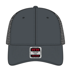 OTTO 83-1239 6 Panel Low Profile Mesh Back Trucker Cap - Ch.Gry/Ch.Gry/Blk - Ch.Gry/Ch.Gry/Blk / 6 1/2’’ - 7 5/8’’