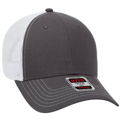 OTTO 83-1239 6 Panel Low Profile Mesh Back Trucker Cap - Ch.Gry/Ch.Gry/Wht - Ch.Gry/Ch.Gry/Wht / 6 1/2’’ - 7 5/8’’
