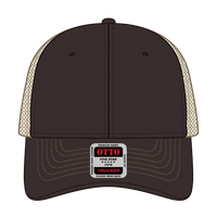 OTTO 83-1239 6 Panel Low Profile Mesh Back Trucker Cap - Dk.Brn/Dk.Brn/Kha - Dk.Brn/Dk.Brn/Kha / 6 1/2’’ - 7 5/8’’