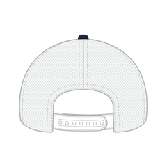 OTTO 83-1239 6 Panel Low Profile Mesh Back Trucker Cap - Navy/HeatherGray/White - Navy/HeatherGray/White / 6 1/2’’ - 7