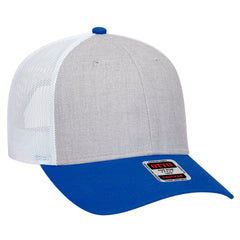 OTTO 83-1239 6 Panel Low Profile Mesh Back Trucker Cap - Royal/HeatherGry/White - Royal/HeatherGry/White / 6 1/2’’ - 7