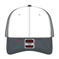 OTTO 83-1239 6 Panel Low Profile Mesh Back Trucker Cap - Ch.Gry/Wht/Ch.Gry - Ch.Gry/Wht/Ch.Gry / 6 1/2’’ - 7 5/8’’