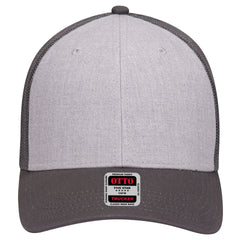 OTTO 83-1239 6 Panel Low Profile Mesh Back Trucker Cap - CharcoalGray/HeatherGray/CharcoalGray