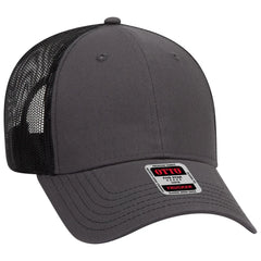 OTTO 83-1239 6 Panel Low Profile Mesh Back Trucker Cap - Ch.Gry/Ch.Gry/Blk - Ch.Gry/Ch.Gry/Blk / 6 1/2’’ - 7 5/8’’