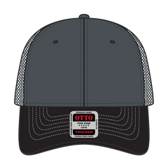 OTTO 83-1239 6 Panel Low Profile Mesh Back Trucker Cap - Blk/Ch.Gry/Ch.Gry - Blk/Ch.Gry/Ch.Gry / 6 1/2’’ - 7 5/8’’
