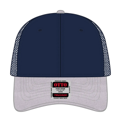 OTTO 83-1239 6 Panel Low Profile Mesh Back Trucker Cap - HeatherGray/Navy/Navy - HeatherGray/Navy/Navy / 6 1/2’’ - 7