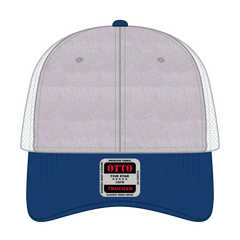 OTTO 83-1239 6 Panel Low Profile Mesh Back Trucker Cap - Royal/HeatherGry/White - Royal/HeatherGry/White / 6 1/2’’ - 7