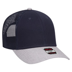 OTTO 83-1239 6 Panel Low Profile Mesh Back Trucker Cap - HeatherGray/Navy/Navy - HeatherGray/Navy/Navy / 6 1/2’’ - 7