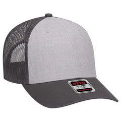 OTTO 83-1239 6 Panel Low Profile Mesh Back Trucker Cap - CharcoalGray/HeatherGray/CharcoalGray