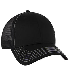 OTTO 83-1239 6 Panel Low Profile Mesh Back Trucker Cap - Black
