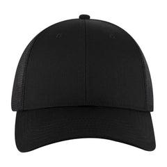 OTTO 83-1239 6 Panel Low Profile Mesh Back Trucker Cap - Black - Black / 6 1/2’’ - 7 5/8’’