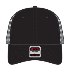 OTTO 83-1239 6 Panel Low Profile Mesh Back Trucker Cap - Blk/Blk/Ch.Gry - Blk/Blk/Ch.Gry / 6 1/2’’ - 7 5/8’’