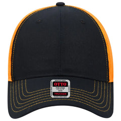 OTTO 83-1239 6 Panel Low Profile Mesh Back Trucker Cap - Blk/Blk/Gld - Blk/Blk/Gld / 6 1/2’’ - 7 5/8’’