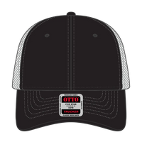 OTTO 83-1239 6 Panel Low Profile Mesh Back Trucker Cap - Blk/Blk/Gry - Blk/Blk/Gry / 6 1/2’’ - 7 5/8’’
