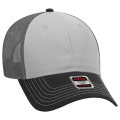 OTTO 83-1239 6 Panel Low Profile Mesh Back Trucker Cap - Blk/Gry/Ch.Gry - Blk/Gry/Ch.Gry / 6 1/2’’ - 7 5/8’’